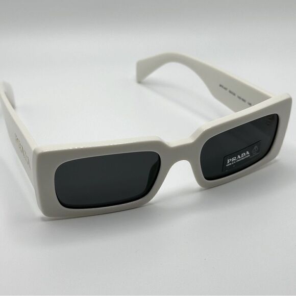 PRADA Sunglasses PRA07S 1425S0 Talc/Dark Grey Women NEW main image 6